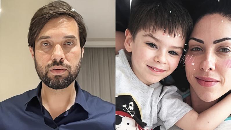 À esquerda Dr. Jairinho, à direita Monique Medeiros com o filho Henry Borel
