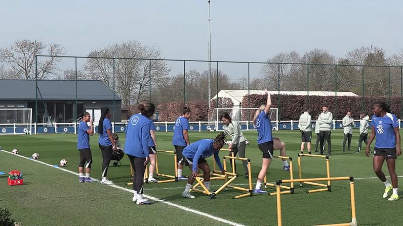 Assista ao último treino do Chelsea antes de enfrentar o Arsenal na UEFA Women’s Champions League em março de 2026.