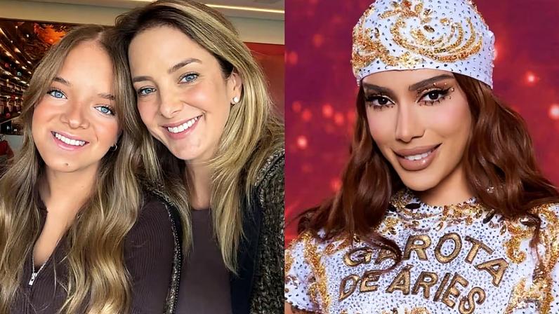 Ticiane Pinheiro e Rafa posam na festa de Anitta