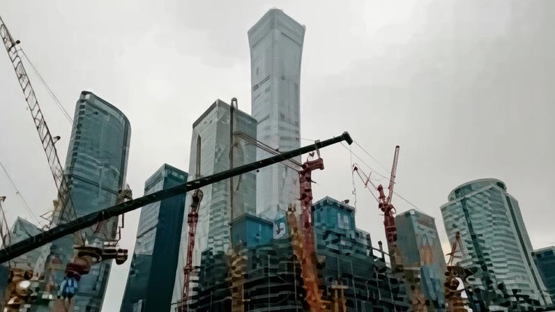 Prédios em construção em Pequim (China)