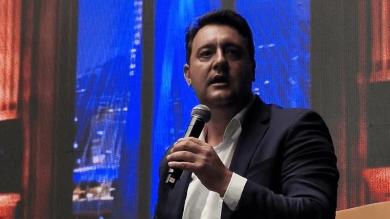 Ratinho Junior durante o encontro “Propostas PSD: modelo para o Brasil”, promovido pela Fundação Espaço Democrático, do PSD (Partido Social Democrático)