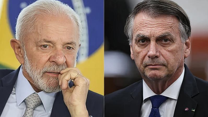 O presidente Luiz Inácio Lula da Silva (PT) e o ex-presidente Jair Bolsonaro (PL)