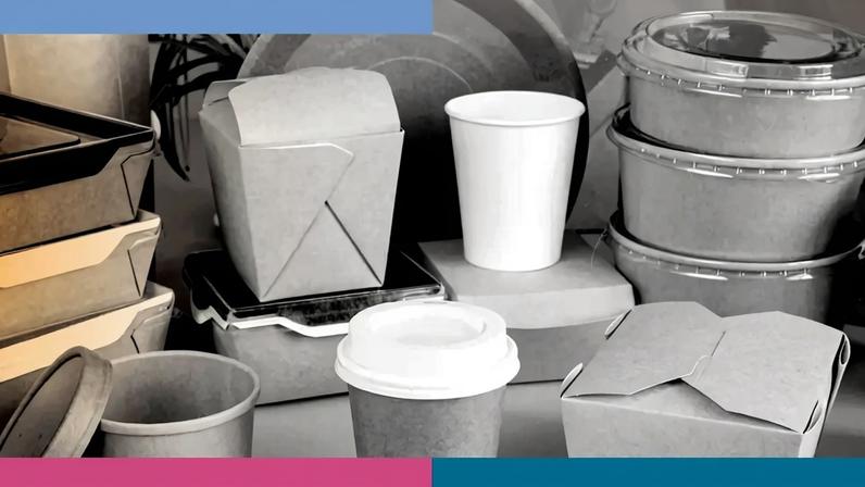 Imagem de diversas embalagens feitas de plástico, papel e isopor.
