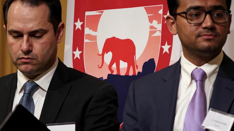 A Republican shield is seen at Harvard University’s second annual Conservative and Republican Student Conference 2025 at The Charles Hotel in Cambridge, Massachusetts, U.S., February 8, 2025. REUTERS/Sophie Park