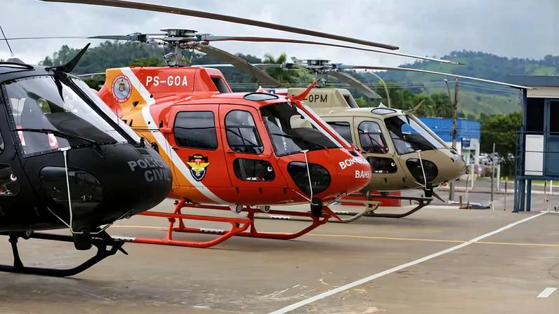 As três novas aeronaves, modelo H125