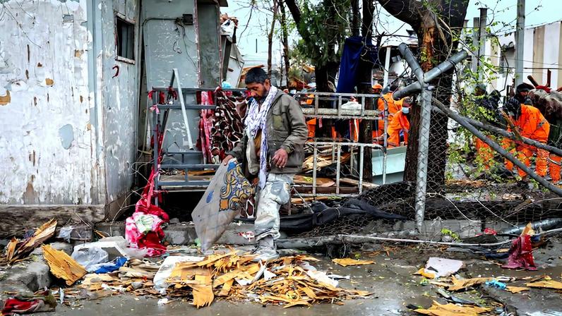Aftermath of an air strike in Kabul