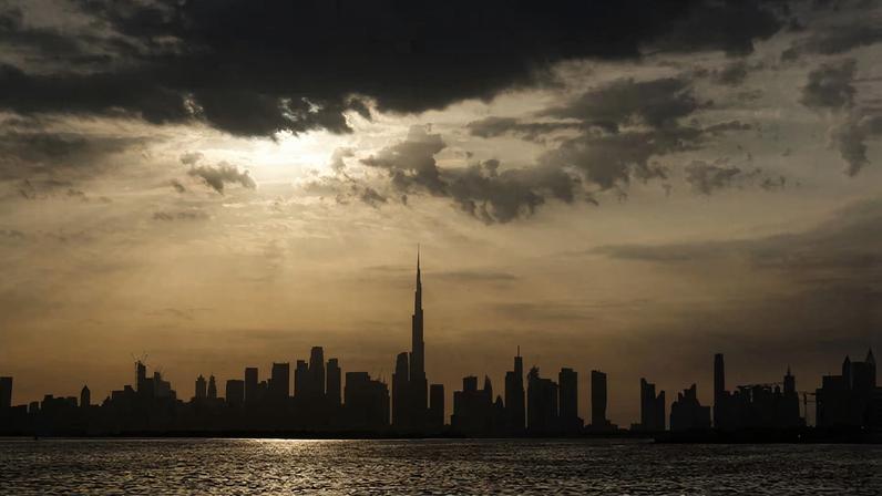 A general view of the Dubai skyline, with Burj Khalifa visible in the center, amid the U.S.-Israel conflict with Iran