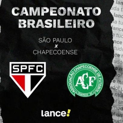 São Paulo x Chapecoense: horário, transmissão e escalações pelo Brasileirão