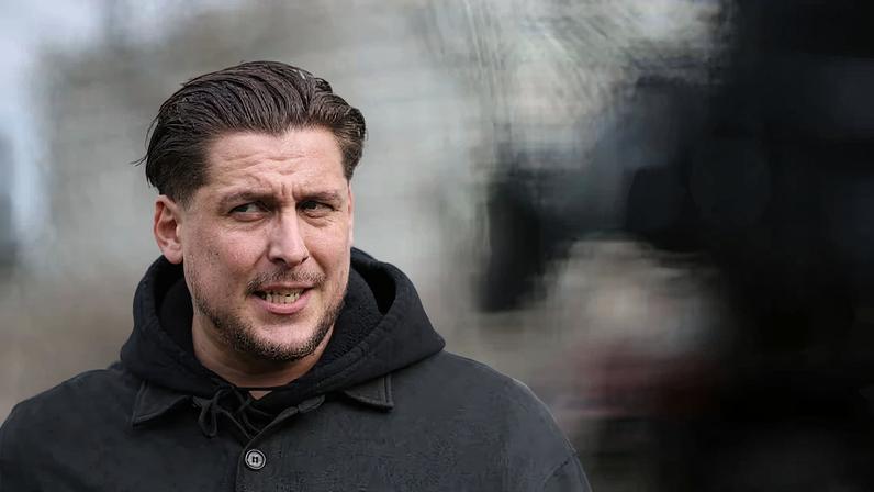 Joe Bennett, son of British citizen Lindsay Foreman, who has been imprisoned in Iran, attends an interview with Reuters in London