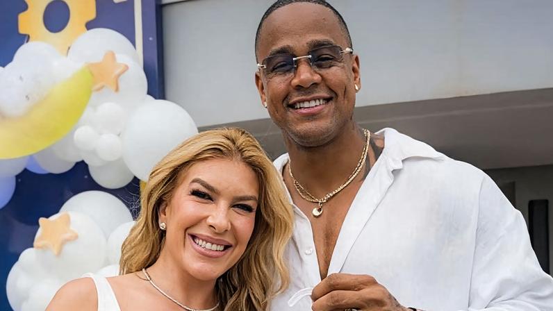 Léo Santana mostra chá de bebê e revela nome do filho