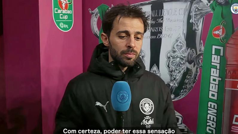 Bernardo Silva comentou o triunfo do Manchester City na final da Copa da Liga Inglesa contra o Arsenal.