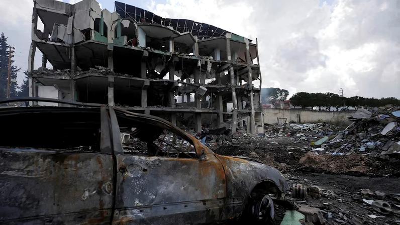 Aftermath of Israli strike on a healthcare center in Borj Qalaouiya, southern Lebanon