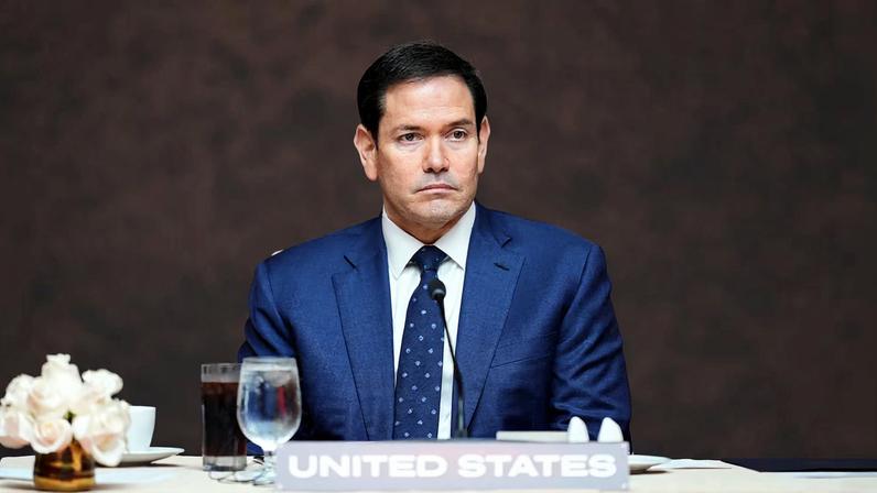 Secretary of State Marco Rubio attends a working lunch at the Shield of the Americas Summit at Trump National Doral Miami, in Doral, Florida, U.S., March 7, 2026. Rebecca Blackwell/Pool via Reuters