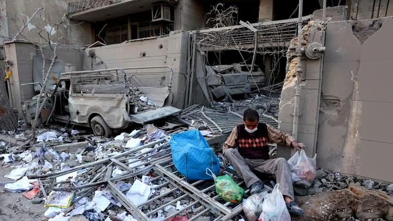 Aftermath of an Israeli and the U.S. strike on a police station in Tehran
