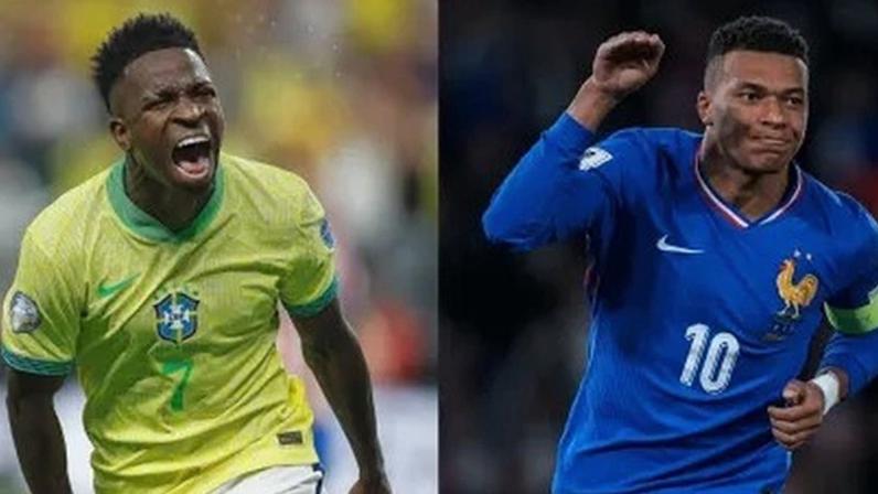 Vini Jr e Mbappé, craques de Brasil e França