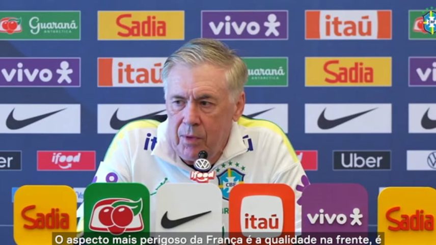 Ancelotti elogia França e recomenda cuidado à Seleção