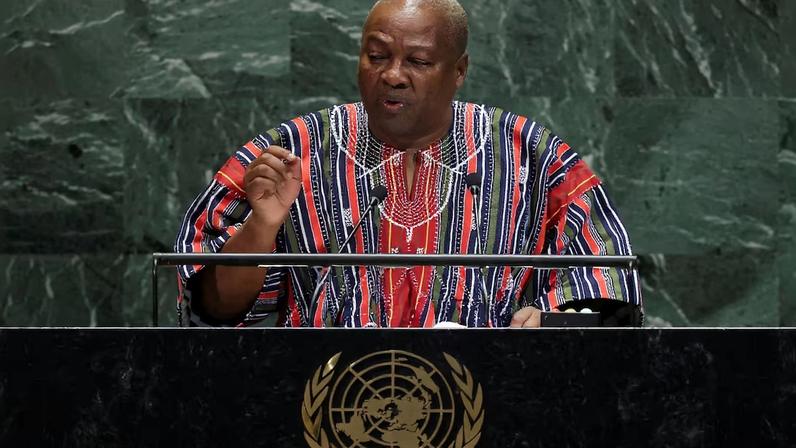 Ghana's President John Dramani Mahama addresses the 80th United Nations General Assembly (UNGA), at the U.N. headquarters in New York, U.S., September 25, 2025. REUTERS/Jeenah Moon/File Photo