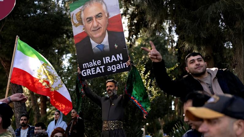 Iranians celebrate in Athens on the news of Khamenei's death