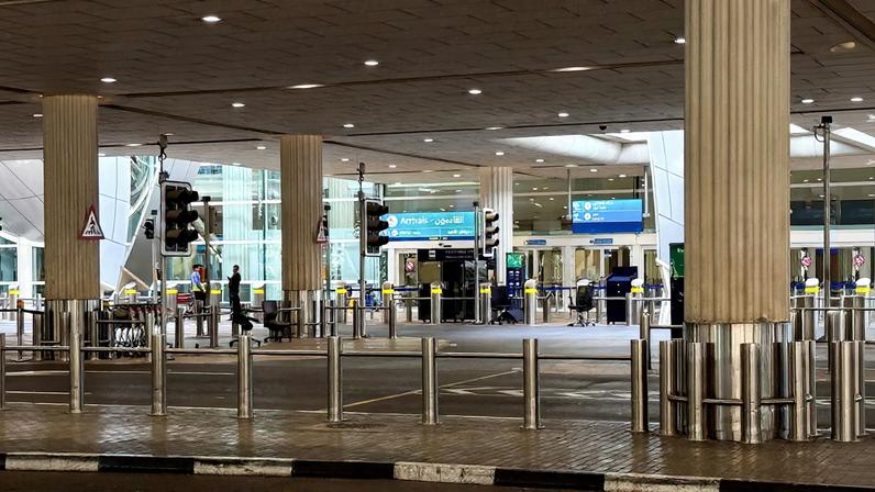 An empty arrivals area at the Dubai International Airport, following the United States and Israel strikes on Iran, in Dubai, United Arab Emirates, March 2, 2026. Picture taken using a mobile phone.