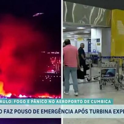 Avião para os EUA faz pouso de emergência em Guarulhos após explosão de turbina