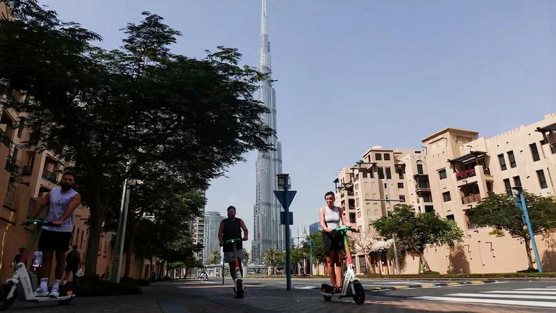 Scenes near Burj Khalifa, after an Iranian attack, following United States and Israel strikes on Iran, in Dubai