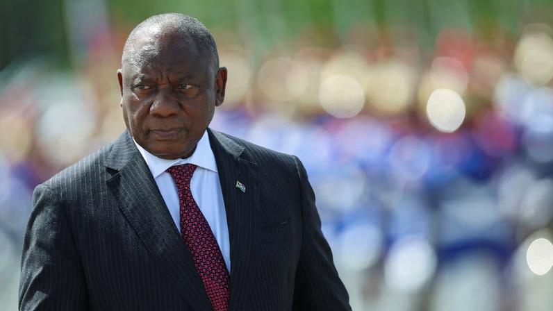 South Africa's President Cyril Ramaphosa reviews the honour guard, on the day he meets Brazil's President Luiz Inacio Lula da Silva at Planalto Palace, in Brasilia, Brazil, March 9, 2026.