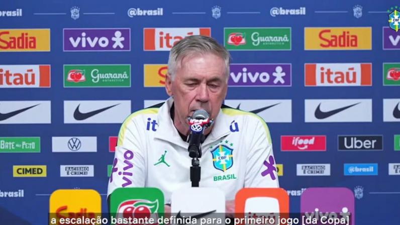 Antes do amistoso contra a Croácia, o técnico Carlo Ancelotti diz ter time definido para a estreia na Copa do Mundo e antecipou a convocação do zagueiro Danilo, do Flamengo.