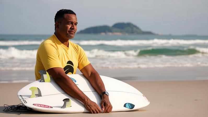 Jojó, primeiro campeão brasileiro negro de surfe, inspira jovens no litoral de SP