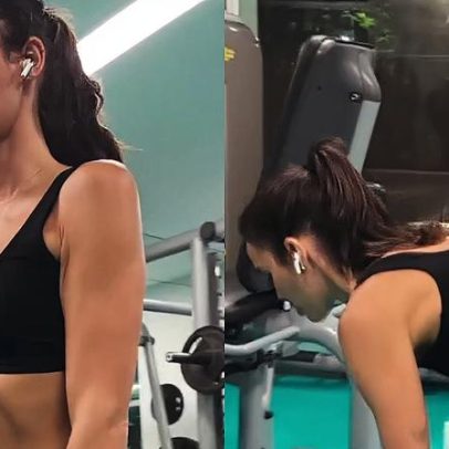 Bruna Marquezine realiza treino para glúteos e coxas