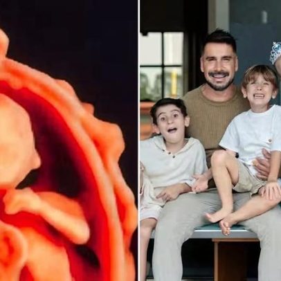 Julio Rocha se emociona ao ver ultrassom do quarto bebê
