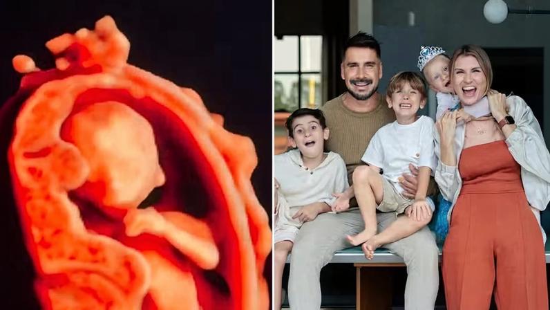 Julio Rocha e Karoline Kleine - que já têm três filhos: José, Eduardo e Sarah - esperam quarto bebê — Foto: Divulgação