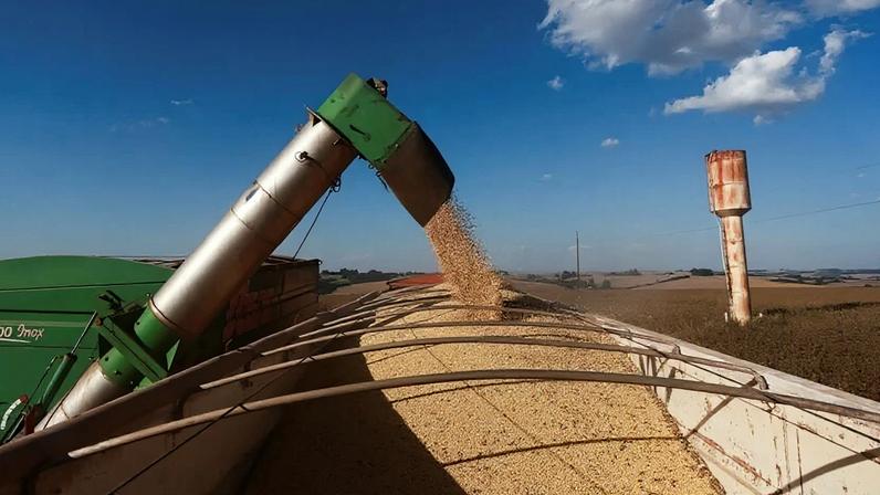Caminhão carregado de soja no Rio Grande do Sul