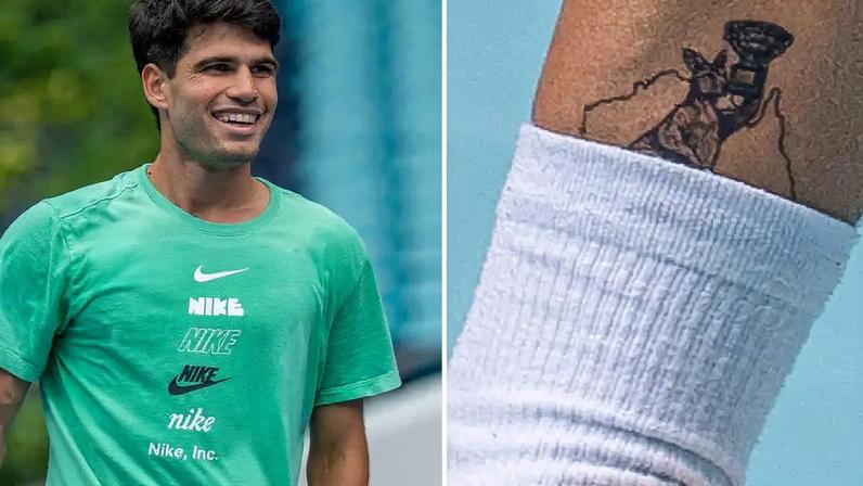 Alcaraz faz tatuagem em homenagem ao título do Australian Open (Foto: Divulgação/ATP)