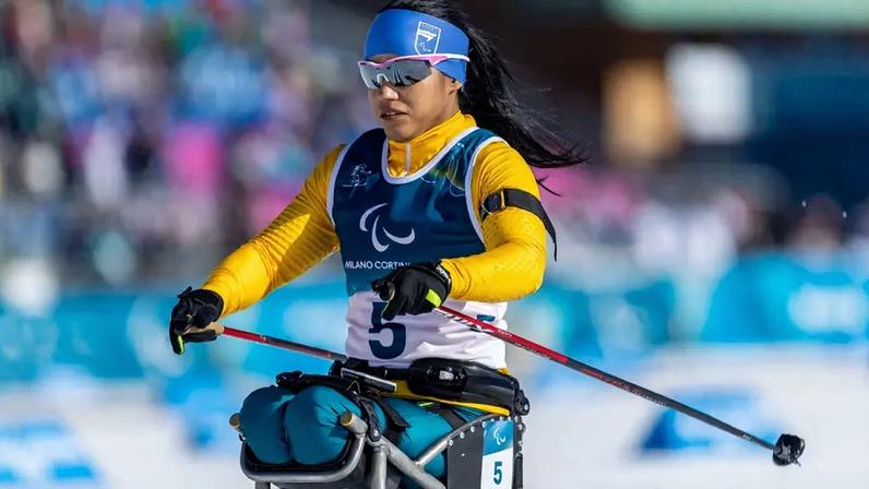 07.03.26 - ALINE ROCHA - Jogos Paralímpicos de Inverno Milão-Cortina 2026 - Prova de Biatlon no Tesero Cross-Country Skiing Stadium, em Tesero, Itália. Foto: Alessandra Cabral
