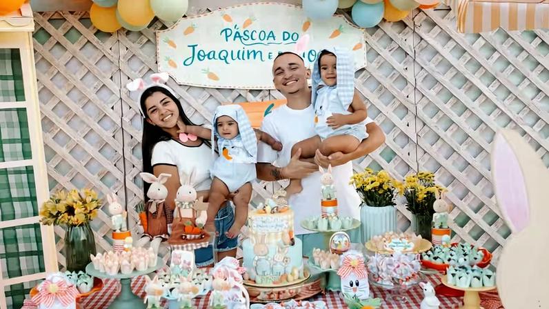 João Gomes e Ary Mirelle comemoram 6 meses do caçula com festa de Páscoa