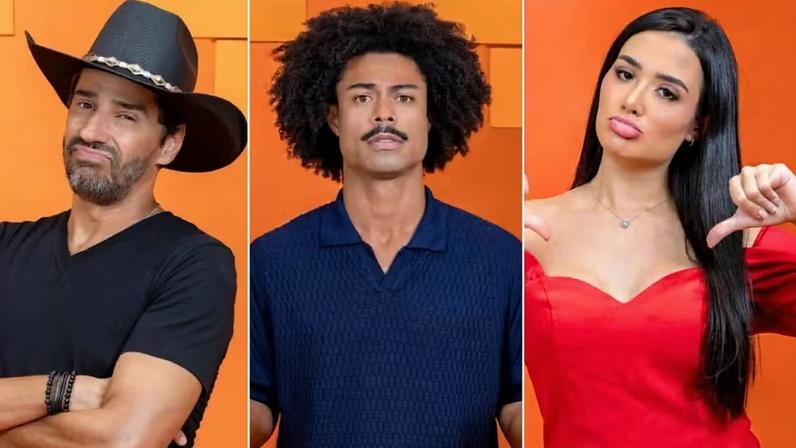 Alberto Cowboy, Breno e Jordana estão no paredão falso — Foto: Divulgação/Globo