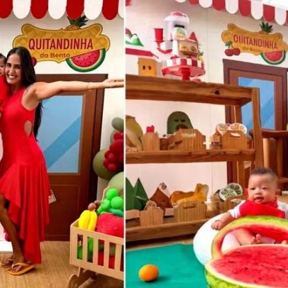 Carol Peixinho e Thiaguinho celebram 6 meses do filho e discutem 'Quitandinha'