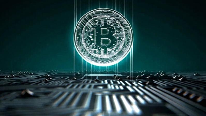 ilustração do Bitcoin ascendente