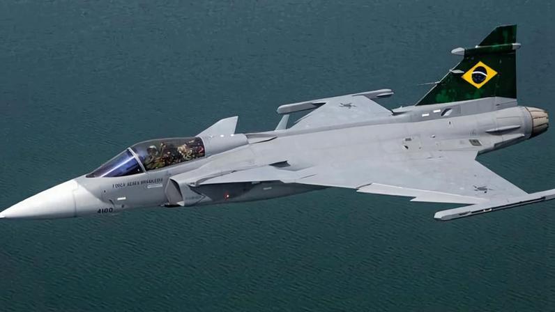 Imagem do supersônico Gripen F-39E, que será lançado nesta quarta