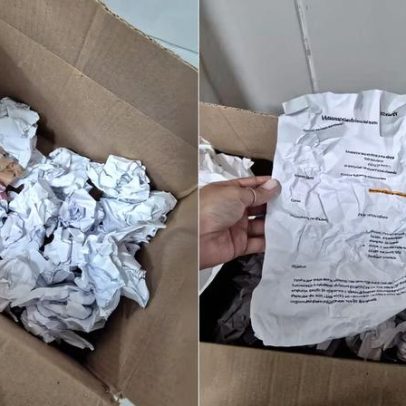 Cliente recebe encomenda do Mercado Livre embrulhada em currículos