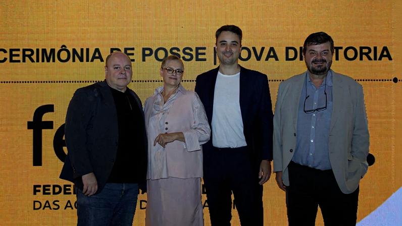 Ricardo Melillo, Ana Celina Bueno, Gustavo Faria e André Lacerda na cerimônia de posse da Federação Nacional das Agências de Propaganda (Fenapro)