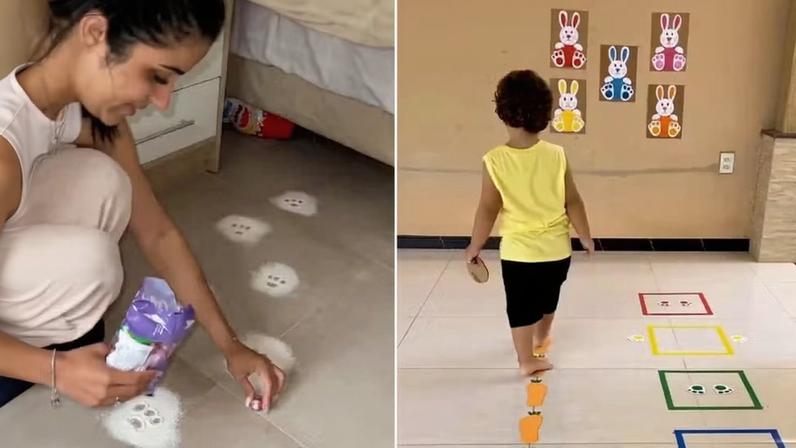 Confira diferentes ideias de brincadeiras para fazer na Páscoa — Foto: Reprodução/TikTok/Instagram