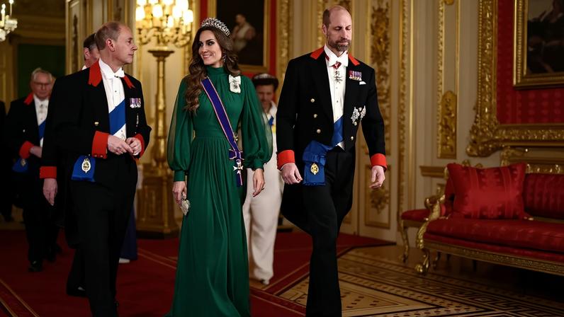 Kate Middleton channeled style icons Carrie Bradshaw and the late Princess Diana while hosting Nigeria’s president and first lady for a state visit at Windsor Castle Wednesday.