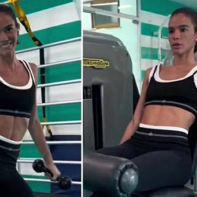 Bruna Marquezine treina e faz dancinha durante treino, vídeos