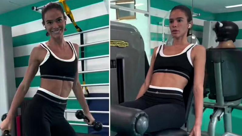 Bruna Marquezine treina e faz dancinha durante treino, vídeos