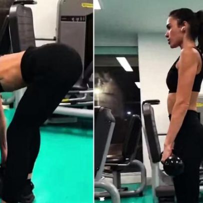 Bruna Marquezine exibe elasticidade em treino noturno