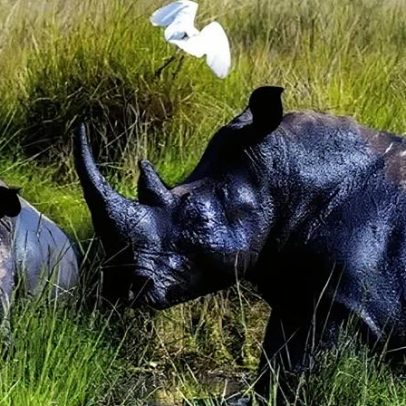 Rinocerontes voltam à natureza em Uganda após 40 anos