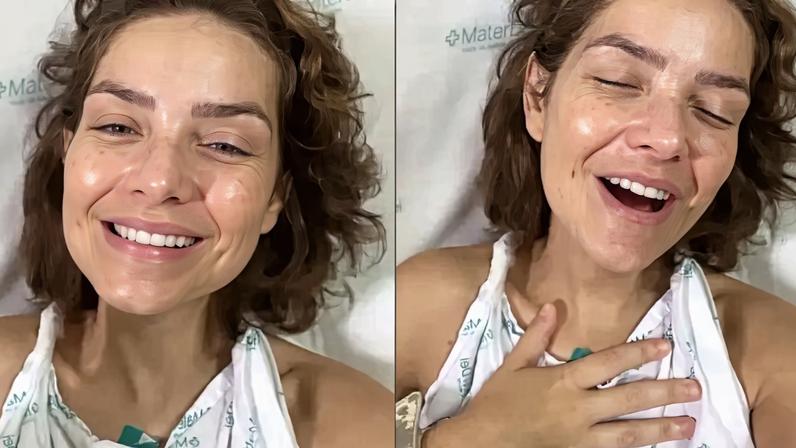 Após nova cirurgia, Camila Campos louva no hospital