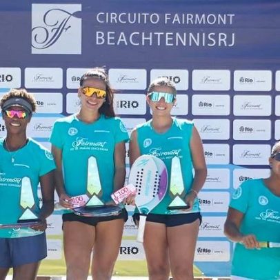 Campeões da 2ª etapa do beach tennis em Copacabana