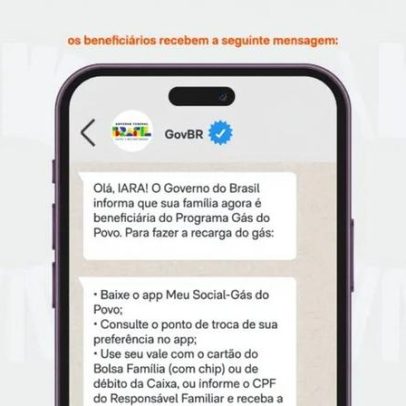 Governo envia WhatsApp a 8 milhões para retirar botijão do Gás do Povo